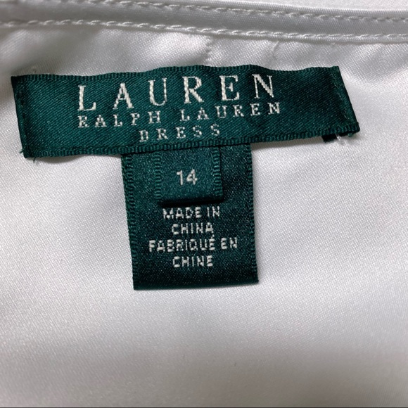 Ralph Lauren Sleeveless Pleated Fit & Flare Floral Dress SZ 14 White Multicolor - Picture 8 of 10